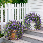 INQCMY 2Pcs Artificial Fake Hanging Flowers for Outdoors UV Resistant Artificial Plants for Spring Summer Decor Look Real Faux Flowers for Outside Home Planter Porch Patio Decor