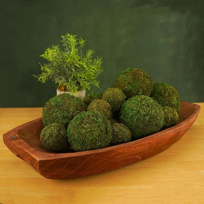 Decorative Moss Balls Set - Fake Moss Balls for Bowl Fillers, Centerpiece Decor, Home Decor, Vase Filler, Wedding Decor, Table Arrangement, Coffee Accents, DIY Crafts (Extra Large - 4"-Set of 6)