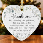Thank You Gifts for Women, Coworkers, Ornaments fot Friendship Gift, Ceramic Heart Shape Appreciation Gift for Employee, Teacher, Car Hanging Ornaments, Car Charm, Mirror Accessories
