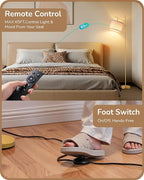 EDISHINE 64.7IN Modern Floor Lamps for Living Room, Dimmable Arc Floor Lamp with Remote, 5CCT & Foot Pedal Switch, Minimalist for Bedroom, Bulb Included, Gold