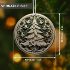 Jabihome Christmas Ornaments 2025, Exchange for Women, Men, Collectible Dated Year Ornaments for Tree, Unique Acrylic Suncatcher, Printed Stained Glass Effect Decor (Swirl Pine)
