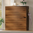Shoe Cabinet with 2 Flip Drawers, Slim Narrow Shoe Storage Cabinet, Freestanding Shoe Organizer with Adjustable & Removable Shelves, Top Display Shelf for Entryway, Hallway, Foyer, Closet