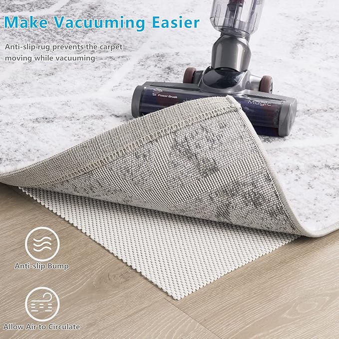 Non Slip Area Rug Pads - 5x8 Feet Extra Thick Pad Anti-Slip Carpet Rug Mats for Hardwood Floors
