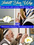 5.1” Exquisite Enamel Design Mezuzah with Scroll, Install in 15s w/Included Tape, or Permanently w/provided Screws, Blessing Red Bloom Mezuzah for Door for Any Memorable Jewish Occasions