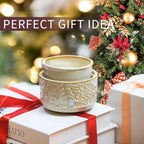 ElusiaKa Wax Melt Warmer 3-in-1 Electric, Ceramic Wax Burner for Scented Wax, Scented Wax Melter & Essential Oil Burner for Home Aromatherapy-Tan