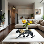Cheetah Statue Black Gold Leopard Sculpture Home Decor Leopard Sculpture Resin Handmade Sitting Suitable for Living Room Table Center Bedroom Gift for Woman Father