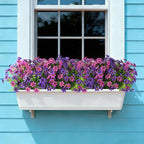 Artificial Flowers for Outdoor Faux Flower Spring Decoration, 12 Bundles Fake Plants Silk Daisy Bulk UV Resistant Realistic for Outside Porch Patio Balcony Planter Yard Garden Home Decor(Purple)