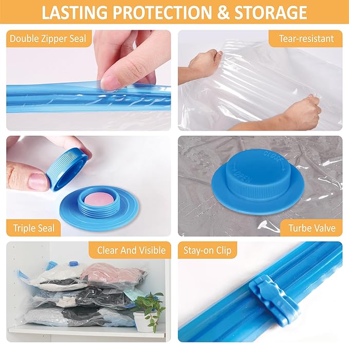 Cozy Essential Travel Vacuum Storage Bags with Rechargeable Cordless Electric Pump, Space Saver Bags for Luggage, Suitcase, Carry-On, for Clothes, Blankets, Comforters, Pillows, 22 Combo