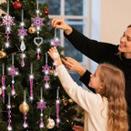 Crystal Snowflake Christmas Tree Decorations - 21pcs Christmas Tree Ornaments Sparkling Dazzling Festival Party Decoration Crystal Snowflake Design Hanging Ornament Holiday Season Home Decor