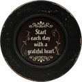 CVHOMEDECO. Primitives Start with Grateful Wood Decorative Plate Display Wooden Plate Home Décor Art, 10-3/4 Inch