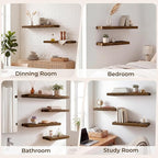 RICHFOCUS 28Inch Floating Shelves for Wall 2 Pack Shelves for Bedroom|Kitchen|Bathroom|Laundry Room Rustic Wood Wall Mounted Shelf with Invisible Brackets for Books|Storage|Decor, Rustic Brown