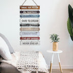Joyhawk Motivational Wall Art Decor with Positive Quotes, Inspirational Wall Art Room Decor for Teen Girls Women, Rustic Wall Hanging Plaque Sign for Home Office Living Room Bathroom - 12x24 inch