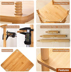 3-Tier Expandable Bamboo Corner Shelf - Dish/Plate Organizer for Cabinet, Kitchen Counter Shelf & Small Kitchen Shelf, Adjustable (Natural, 2-Pc 6.70" H)