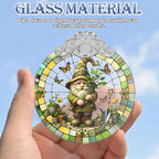 Charming Gnome Stained Glass Ornament - Christmas Tree Decor, Gnome Ornaments for Christmas