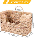 Woven Hanging Magazine Holder Water Hyacinth Magazine Basket Wall Mounted Woven Mail Organizer Wicker Storage Box with Handle Newspaper Rack Decorative for Home Office