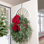 Haute Decor HighProfile Curved Over The Door Wreath Hanger (Holly Embossed - Oil-Rubbed Bronze) for Doors with Raised Features