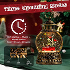 Christmas Snow Globe, Red Truck Musical Snow Globe Lantern Lights with 6H Timer Battery & USB Powered, Retro Style Holiday Glitter Globe for Xmas Home Decoration Holiday Party Gifts