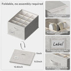 FHSQX 2 Pack Shoe Organizer for Closet,Fits up to 24 Pairs,Fabric Shoe Storage Bins,Large Shoe Box Storage Containers with Bottom Support for Shoes (White, (16.5 * 12.6 * 9.5) x1)
