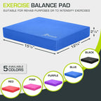 ProsourceFit Exercise Balance Pad, Non-Slip Cushioned Foam Mat & Knee Pad for Fitness and Stability Training, Yoga, Physical Therapy