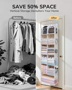 ULG Over the Door Organizer, 6-Tier Hanging Storage with Clear Windows, 19 Pockets for Closet, Pantry, Bathroom & Nursery Doors, Extra Large Storage Space with 4 Hooks
