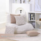 HPUK Decorative Throw Pillow Covers Set of 4 Couch Pillows Linen Cushion Cover for Couch Sofa Living Room, 18"x18" inches, Light Brown