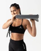 Skelcore Yoga Mat and Blocks Set- Travel Yoga Mat with Poses Printed On It and 2 Yoga Blocks - Non Slip Yoga Accessories For Beginners Folding Yoga Travel Mat 68"L x 24"W x 2mm