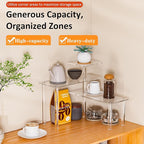 Sezanrpt Clear Countertop Corner Organizer Shelf 16.9x16.9x15.6 inch, 3 Tier Acrylic Organizer Corner Shelf for Bathroom, Kitchen, Study Room, Spice Jars, Coffee Bar, Dresser Table, Books