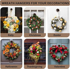 5 Pack Suction Cup Wreath Hanger - Heavy Duty Suction Cup Hooks for Windows, Reusable Door Wreath Holder - Ideal for Spring Wreath, Valentines, Easter, Christmas & All Seasons Decor