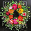 Spring Wreaths for Front Door Outside,24 Inch Summer Wreath with Peony Dahlia Rose and Greenery,Outdoor Wreath for Farmhouse Wall Porch Home Decor