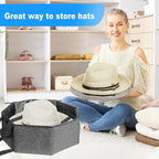 2 Pack Hat Box Cowboy Hats Box Hat Boxes for Women Storage,Cowboy Hats Storage for Travel,Wide Brims Cap Carrier Case for Closet with Handles,Hatbox Storage Boxes Closet Organizers