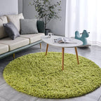 FJZFING Grass Green Round Rug Ultra-Soft Plush Modern 4x4 Circle Area Rug for Kid's Bedroom, Fluffy Shag Circular Rug for Nursery Room, Cute Grass Green Carpet for Teen's Room