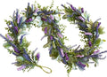 idyllic 6ft Lavender Bunny Ear Vine Garland Artificial Flower Decor for Front Door Window Porch Mantel Stair All Year Indoor Outdoor Home Decor