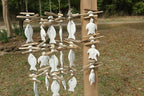 Natural Driftwood Beach Mobile, Coastal Wood Sea Turtle Fish - Beach Gems - 6 mobiles