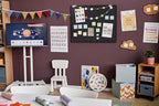 Large Bulletin Board - Foldable 96x48 Inches Cork Board Alternative with 20 Push Pins and 237 Pcs Glitter Letters, 8' x 4' Self-Adhesive Felt Bulletin Board for Wall, Home Office Decor