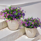 Artificial Flowers for Outdoors, 12 Bundles Multicolor Silk Fake Flower with Ferns for Spring Summer Decoration, UV Resistant Artificial Outdoor Faux Plants for Home Planter Porch Patio Yard Decor