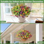 Artificial Flowers for Outdoors, 14 Bundles Multicolor Fake Flowers with Greenery Grass Lavendar for Spring Summer Decoration, UV Resistant Fake Plants for Planter Porch Patio Yard Home Decor