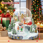Snow Globe Pink Sofa/Dog and Cat Snowglobe with Music Birthday Party Decorations Creative Collectibles (SJQ-GS8031-120MM) (Castle)