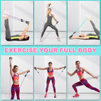 Resistance Band Set. Exercise Bands with Handles, Door Anchor and Ankle Strap. Home Gym, Supports Full-Body Workouts - with Training Guide and Fitness Video