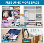 Cozy Essential Vacuum Storage Bags, Compression Space Saver Bags for Clothes, Comforters, Blankets, Pillow, Bedding, Sealer Clothing Storage,20 Combo