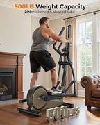 Niceday Elliptical Machine, Elliptical Exercise Machine for Home with Hyper-Quiet Magnetic Driving System, Elliptical Trainer with 15.5IN & 20IN Stride, 16 Resistance Levels, 500LBS Loading Capacity