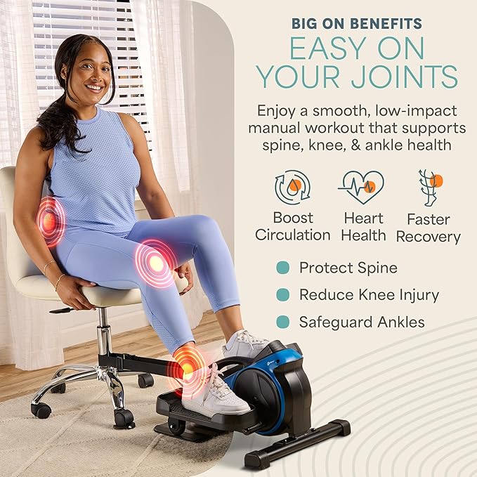 Lifepro Portable Under Desk Elliptical Exercise Machine - Motorized Pedal Exerciser for Home Workouts, Muscle Toning, Energy Boost - Mini Foot & Leg Exerciser with Fitness App