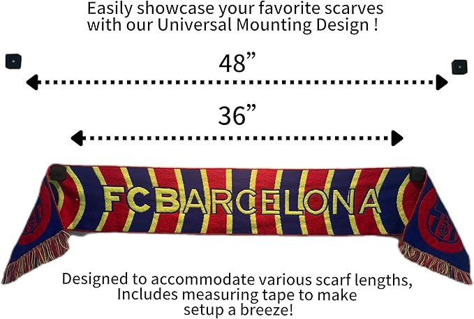 Magnetic Sports Scarf Wall Display (Blue)