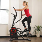 Sunny Health & Fitness Cardio Climber Stepping Elliptical Exercise Machine for Home with 8 Levels of Magnetic Resistance, Performance Monitor, Full Body Workout