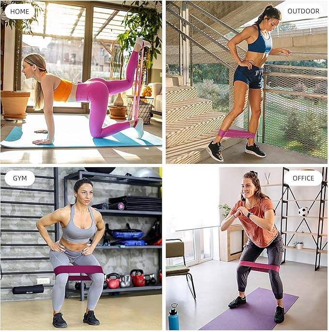 Resistance Loop Exercise Bands for Home Fitness, Yoga Pilates, Stretching, Strength Training, and Physical Therapy - Elastic Bands Set Workout Bands for Women&Men (5pcs Set)