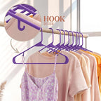 Plastic Hangers 50 Pack Purple - Clothes Hangers - Makes The Perfect Coat Hanger and General Space Saving Clothes Hangers for Closet - Percheros Ganchos para Colgar Ropa Hangars