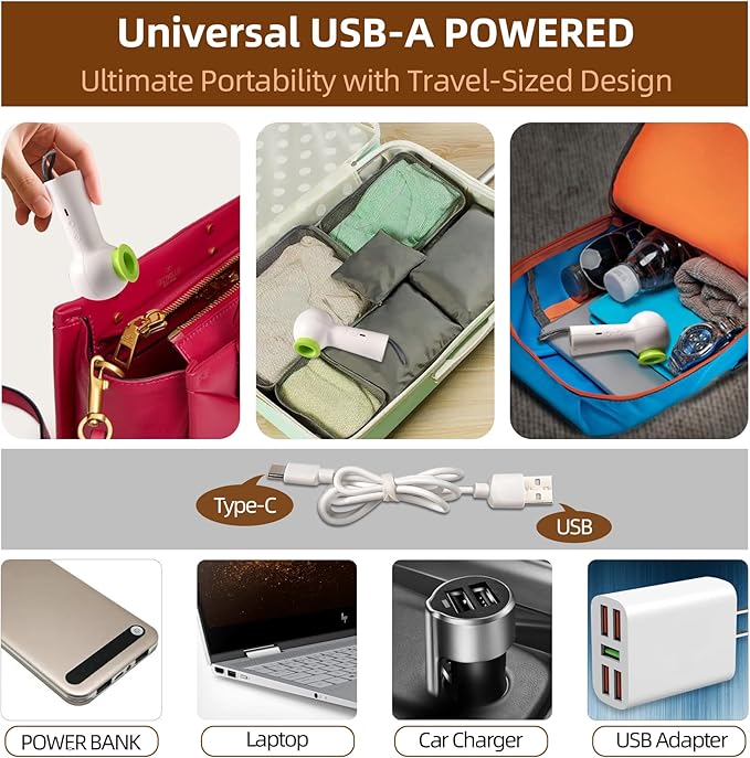 Vacuum Travel Bags with Rechargeable USB Pump,6 Pack Carry-On Size Vacuum Travel Bags for Luggage and Suitcase,Space Saver Compression Bags for Clothes and Clothing - with Electric Pump