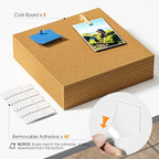 MaxGear Large Cork Board for Wall 48" x 24", 8 Pack Cork Board Tiles with 20 Pushpins & Safe Removable Adhesive Tabs, 12" x 12" Corkboards for Office, School, Home
