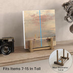 NiHome 6" Multi-Purpose Wooden Display Stands for Plates, Photos, Books, Vinyl Records, Tablets, Small Art Pieces, Retro Style Stable Solid Holder for Home Decor, Retail Displays, Art Showcases (6PCS)