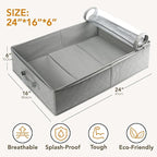 LotFancy Foldable Under Bed Storage Bags, Closet Organizers and storage bins, Clothes Blankets Organizer, with Clear Window and Reinforced Handles, 24” x 16” x 6", Gray, Pack of 2