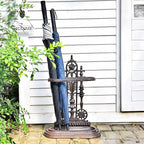 Sungmor Royal Style Cast Iron Umbrella Stand w/Detachable Drip Tray, Heavy Duty Rustic Umbrella Holder for Entryway,Front Door,Hallway,Outside Porch, Decorative Freestanding Umbrella Rack Organizer